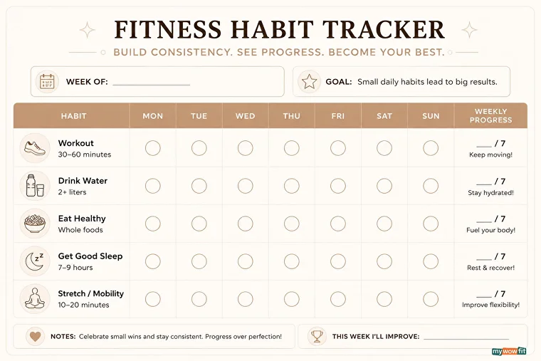Fitness habit tracker template