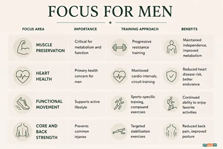 Infographic: training focus for men over 50