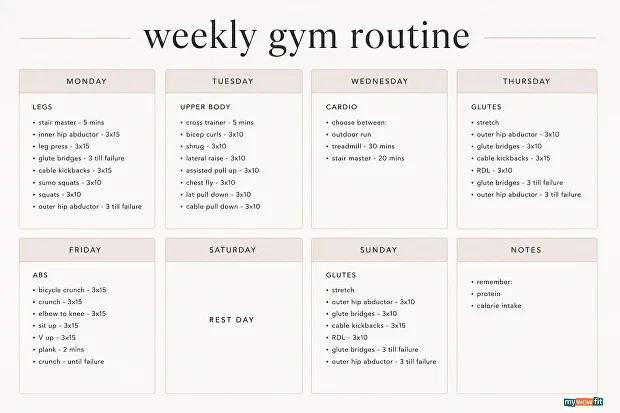 gym workout plans for women