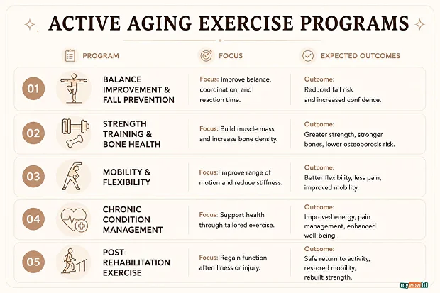 Infographic: active aging exercise programs