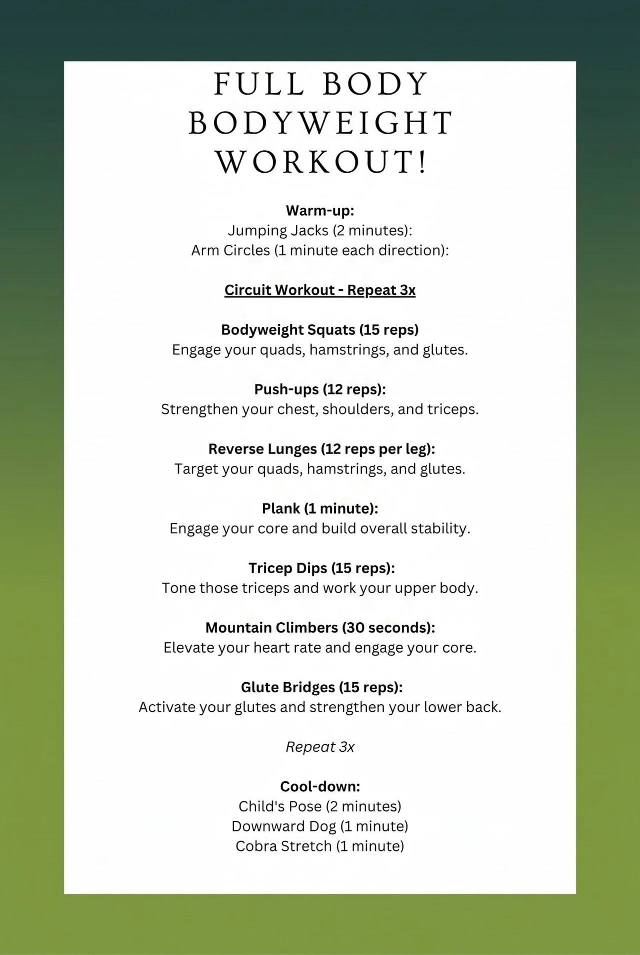 full body workout 