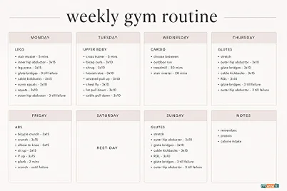 gym workout plans for women