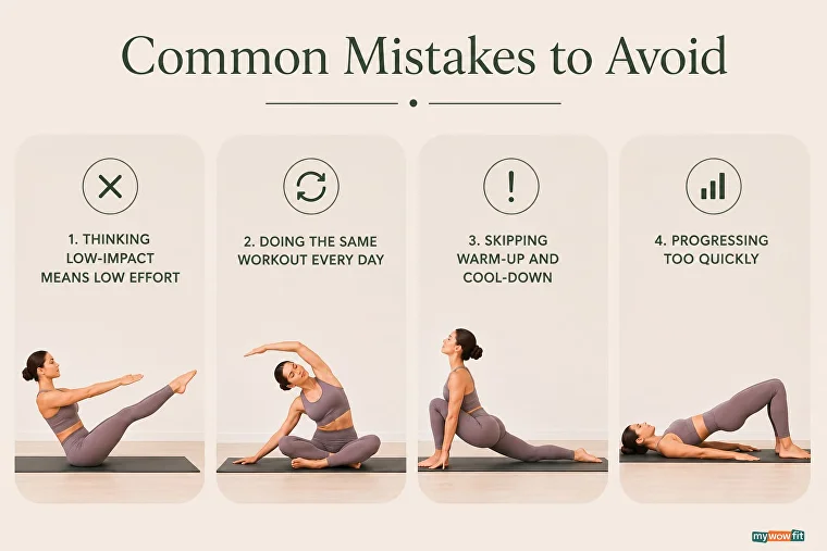 Infographic: common mistakes to avoid in low-impact workouts
