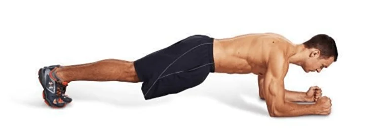 Man holding a forearm plank