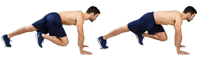Man doing mountain climbers