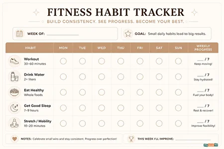 Fitness habit tracker template