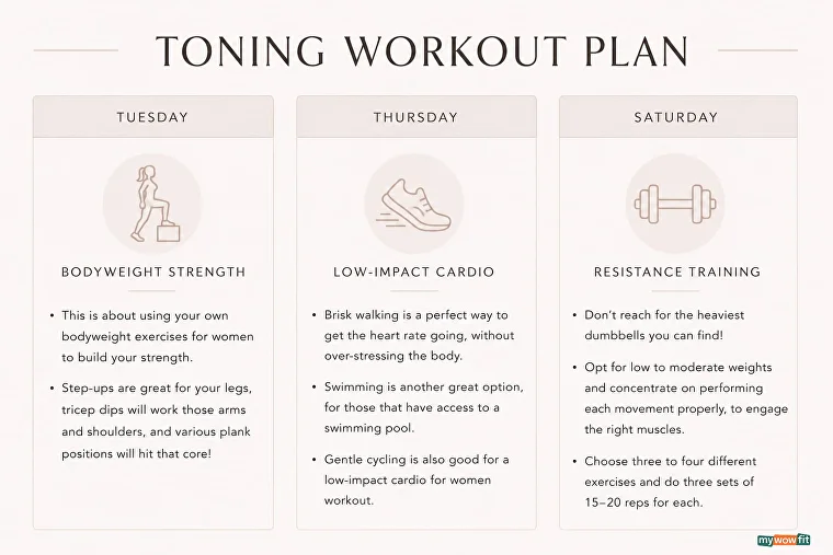 Infographic: toning workout plan for women