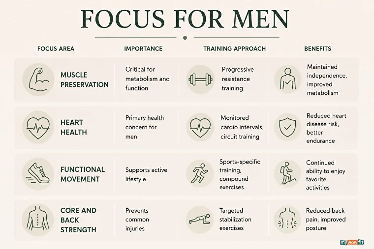 Infographic: training focus for men over 50