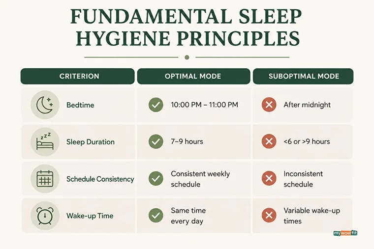 Infographic: fundamental sleep hygiene principles