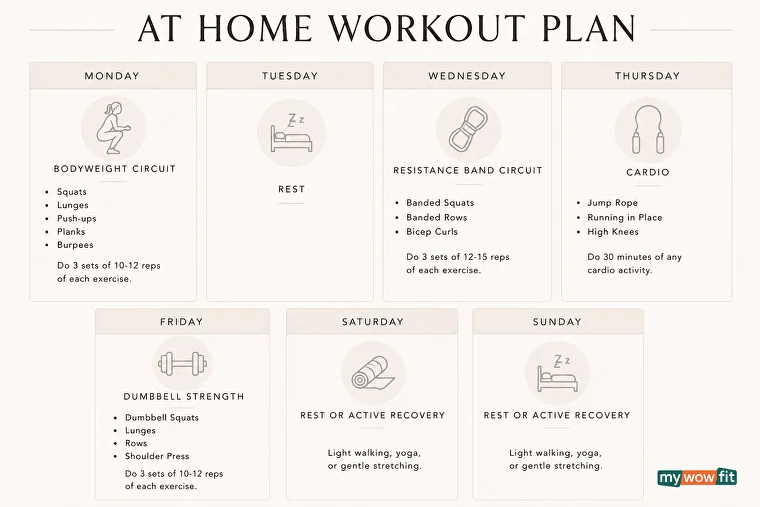 Infographic: at-home workout plan for women