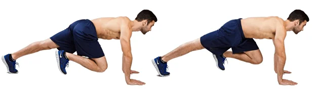 Man doing mountain climbers