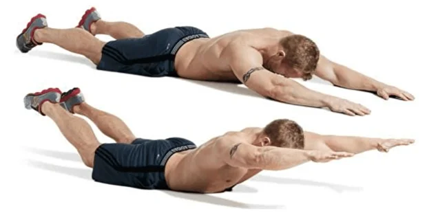 Man doing a superman back extension