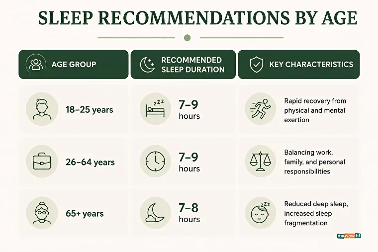 Infographic: sleep recommendations by age