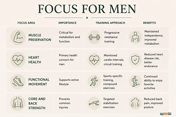 Infographic: training focus for men over 50
