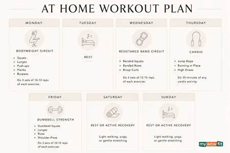Infographic: at-home workout plan for women