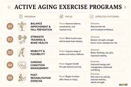 Infographic: active aging exercise programs