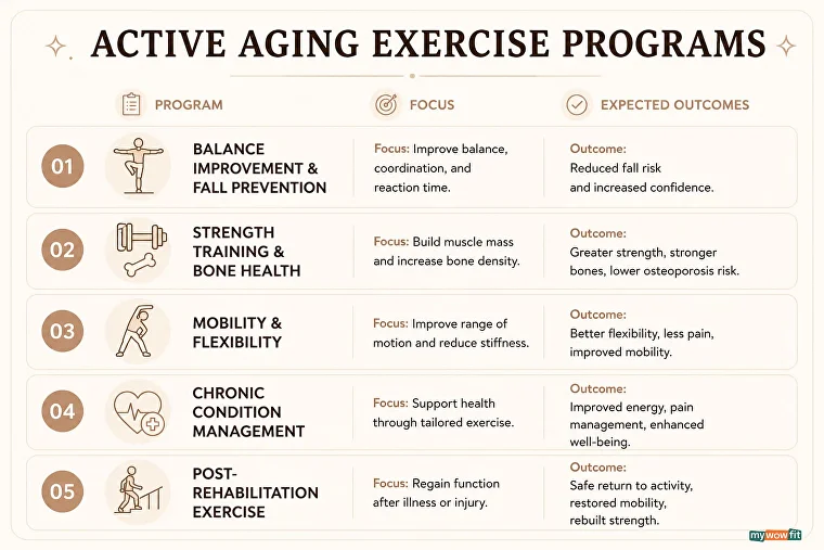 Infographic: active aging exercise programs