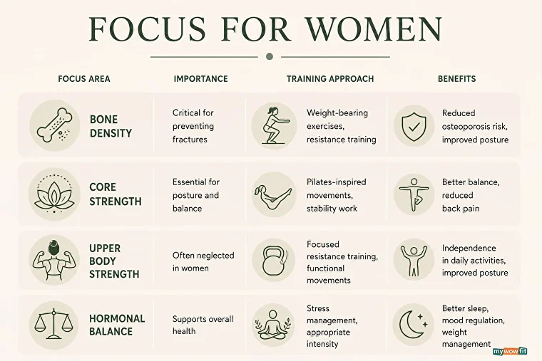 Infographic: training focus for women over 50