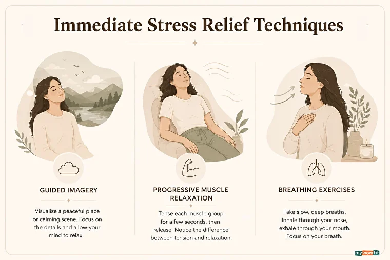 Infographic: immediate stress relief techniques