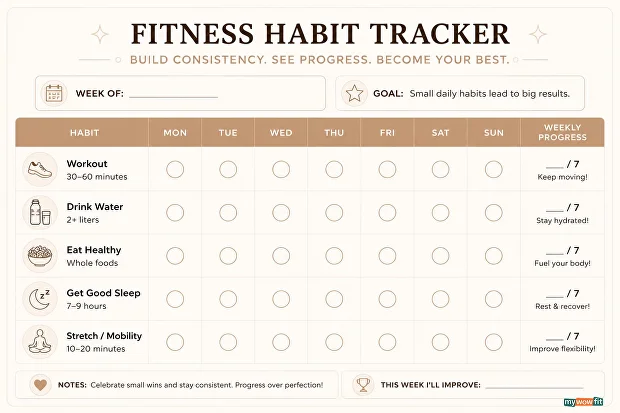 Fitness habit tracker template